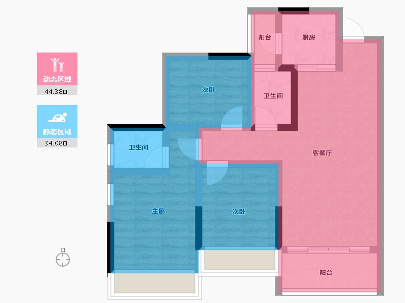 四川省-攀枝花市-鑫洋·天御城-68.33-户型库-动静分区