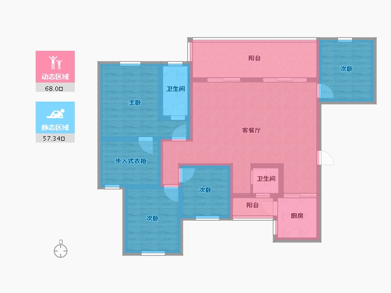 贵州省-黔东南苗族侗族自治州-阳光翡翠豪庭-110.88-户型库-动静分区