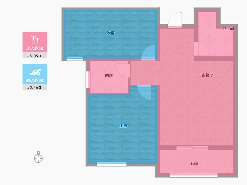 河南省-安阳市-旺龙荣盛华府-67.10-户型库-动静分区