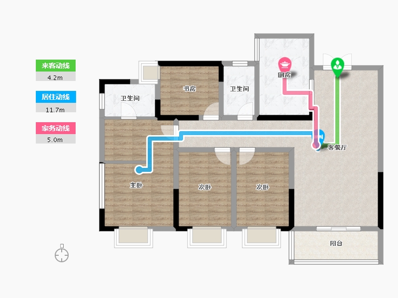 贵州省-黔东南苗族侗族自治州-鸿鹄嘉园-113.01-户型库-动静线