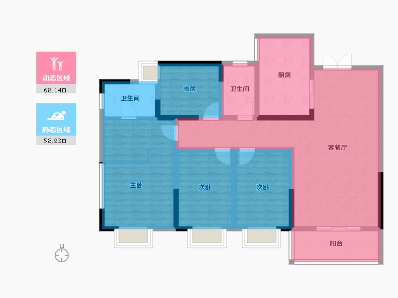 贵州省-黔东南苗族侗族自治州-鸿鹄嘉园-113.01-户型库-动静分区