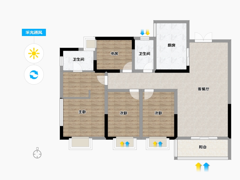 贵州省-黔东南苗族侗族自治州-鸿鹄嘉园-113.01-户型库-采光通风