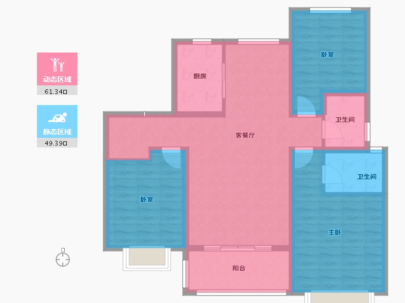 陕西省-渭南市-山水观园-99.20-户型库-动静分区