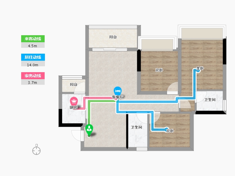 四川省-攀枝花市-鑫洋·天御城-70.21-户型库-动静线