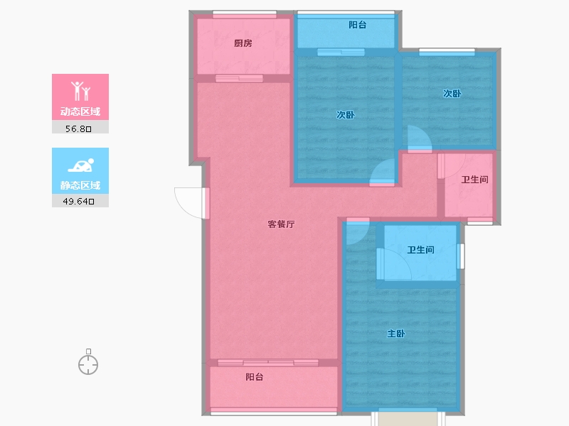 河南省-新乡市-天福九熙府-94.01-户型库-动静分区