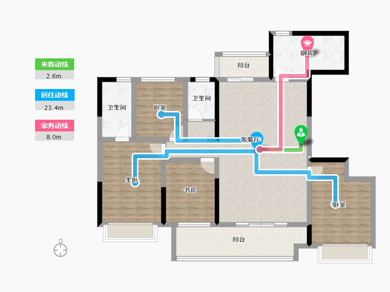 陕西省-渭南市-合创·锦悦府-125.70-户型库-动静线