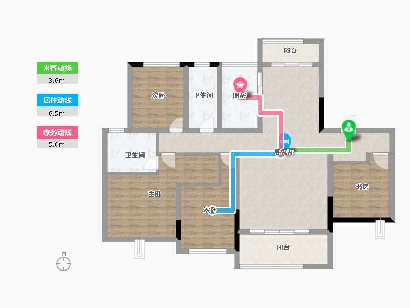 湖南省-怀化市-惠山府-111.67-户型库-动静线