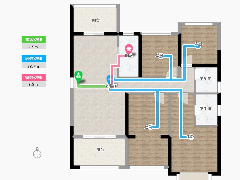 湖南省-怀化市-建鸿达鸿都-106.70-户型库-动静线