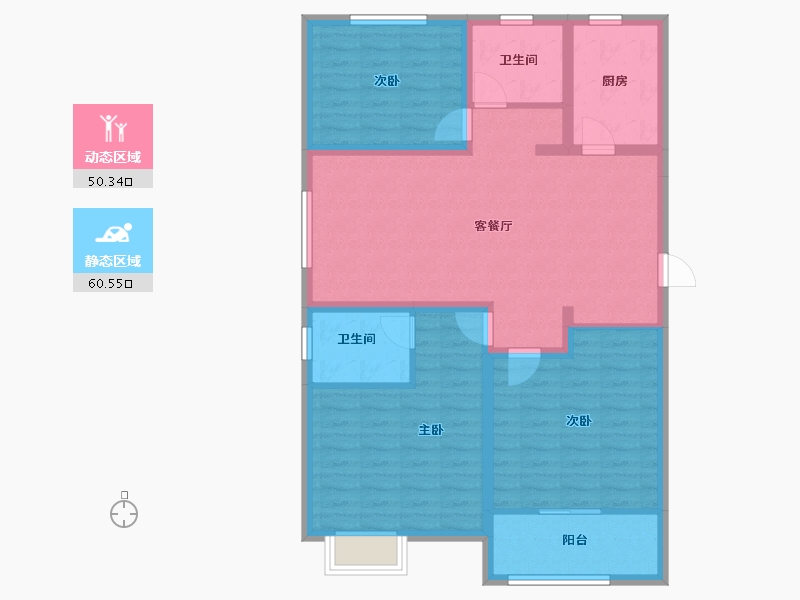 河南省-安阳市-旺龙荣盛华府-99.50-户型库-动静分区