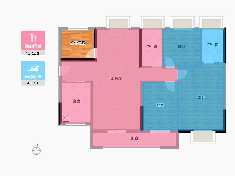 广东省-江门市-新会保利西海岸-102.34-户型库-动静分区