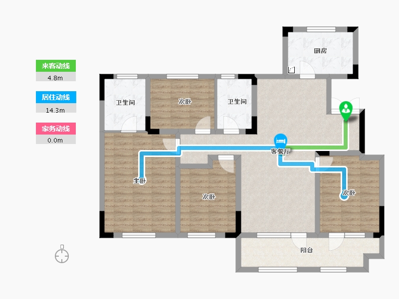 山东省-淄博市-恒信麓湖-114.40-户型库-动静线