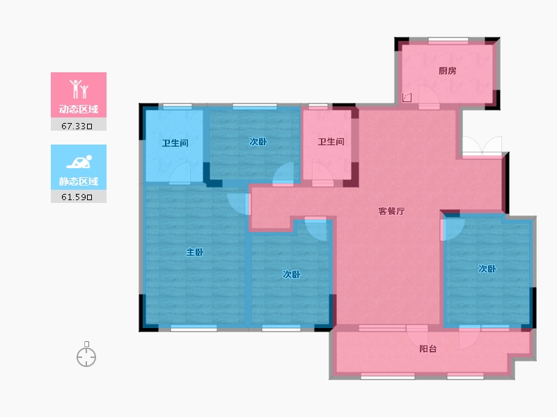 山东省-淄博市-恒信麓湖-114.40-户型库-动静分区