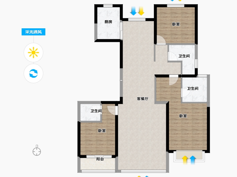 河北省-衡水市-铂悦府-122.00-户型库-采光通风