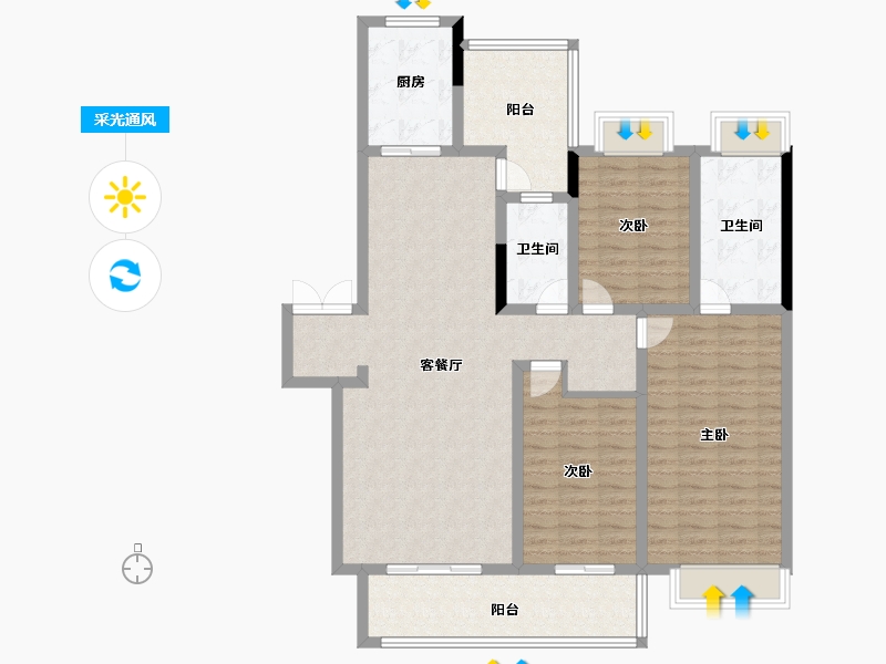 四川省-成都市-新川8号-123.20-户型库-采光通风