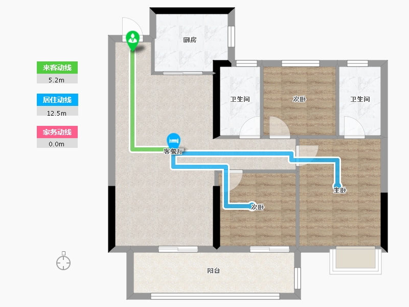 湖北省-黄冈市-麻城中乾融紫台-83.57-户型库-动静线