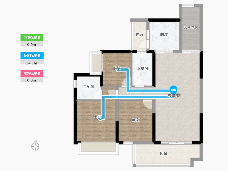 广西壮族自治区-百色市-田东碧桂园·星河上城-88.80-户型库-动静线