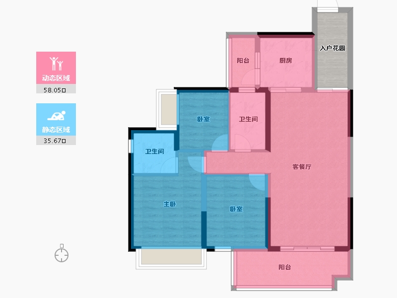 广西壮族自治区-百色市-田东碧桂园·星河上城-88.80-户型库-动静分区