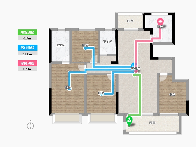 陕西省-渭南市-合创·锦悦府-117.40-户型库-动静线