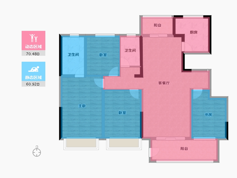 陕西省-渭南市-合创·锦悦府-117.40-户型库-动静分区