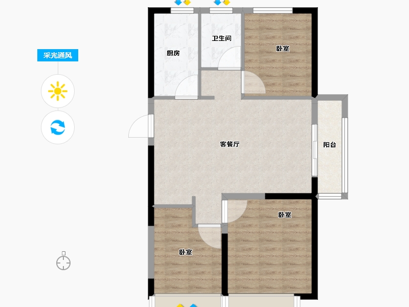 河南省-漯河市-​城投昌建锦绣城-76.80-户型库-采光通风