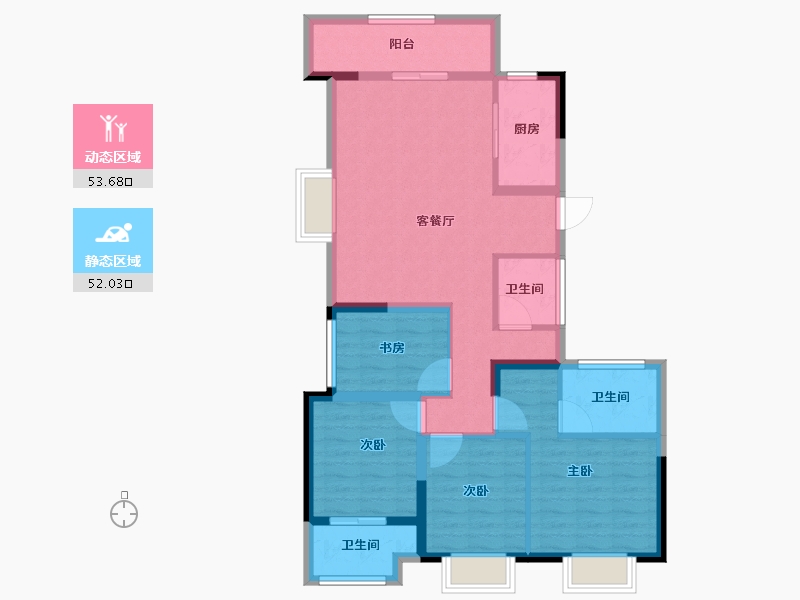 浙江省-湖州市-中南望樾澜庭-93.94-户型库-动静分区