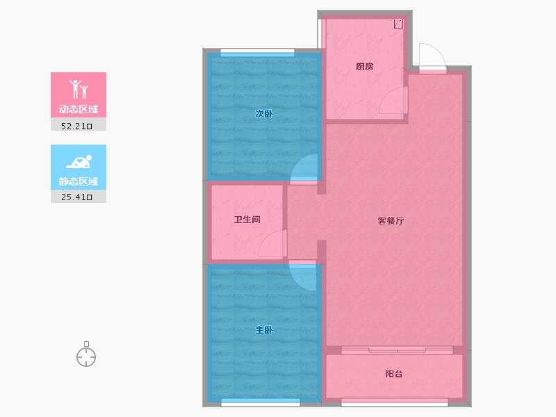 河北省-石家庄市-诚园-69.51-户型库-动静分区