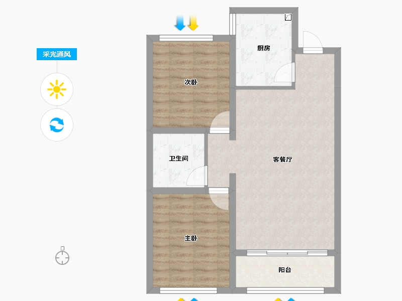 河北省-石家庄市-诚园-69.51-户型库-采光通风