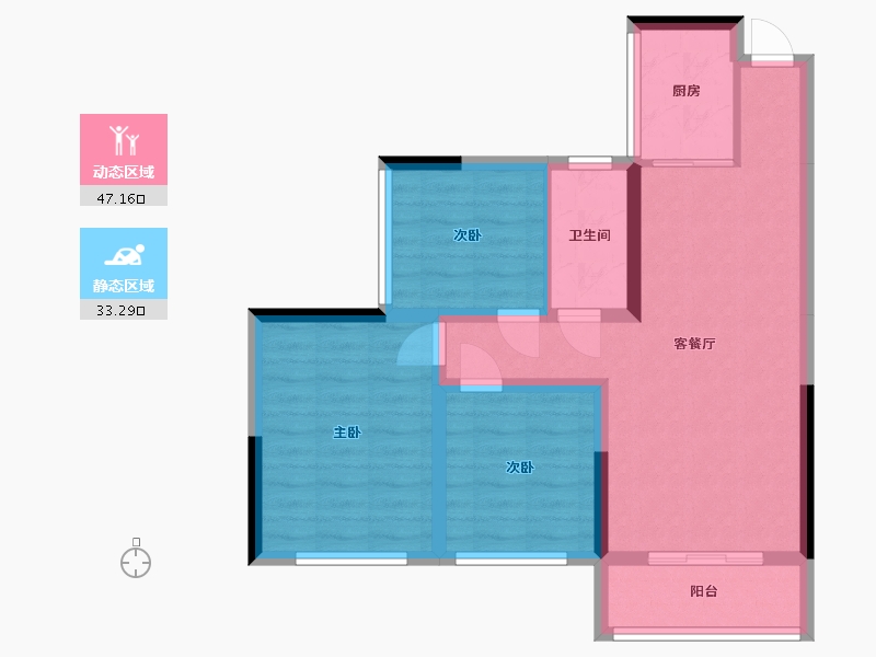 广西壮族自治区-桂林市-众阳华城-80.00-户型库-动静分区