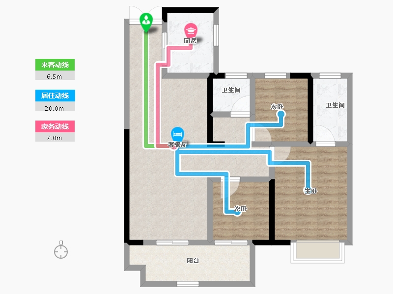 江苏省-淮安市-盱眙吾悦华府-89.42-户型库-动静线