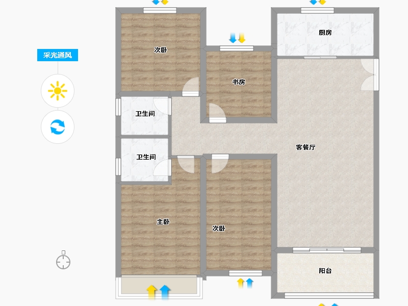 河南省-安阳市-国宾府-120.00-户型库-采光通风