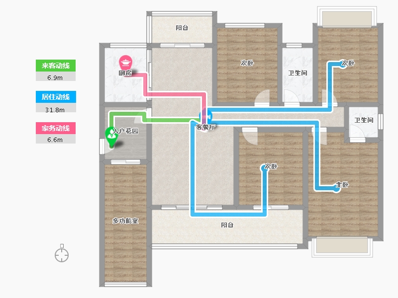 湖南省-株洲市-幸福里-156.53-户型库-动静线