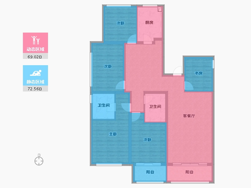 河北省-石家庄市-诚园-126.77-户型库-动静分区