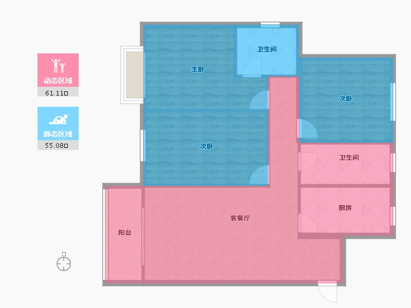 河南省-安阳市-银杏广场-106.30-户型库-动静分区