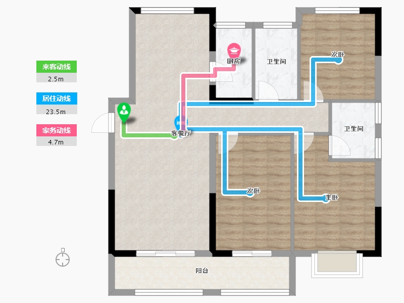 安徽省-蚌埠市-璀璨华城-96.87-户型库-动静线