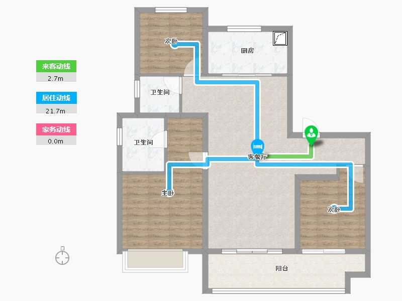 山东省-淄博市-万科翡翠东第-98.29-户型库-动静线