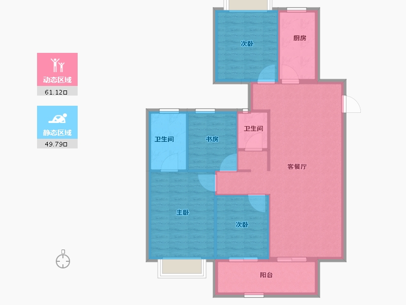 江苏省-淮安市-御景学府-101.05-户型库-动静分区