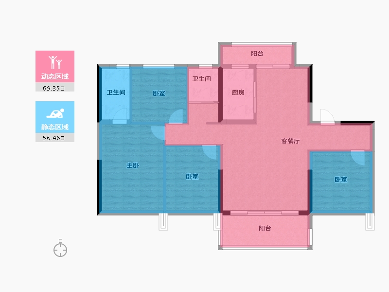 河南省-平顶山市-郏县碧桂园-113.74-户型库-动静分区