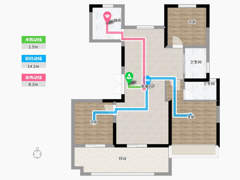 河南省-安阳市-昌建青风墅院-104.00-户型库-动静线