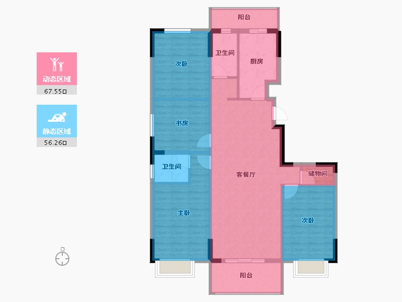 安徽省-池州市-香樟里那水岸-112.85-户型库-动静分区