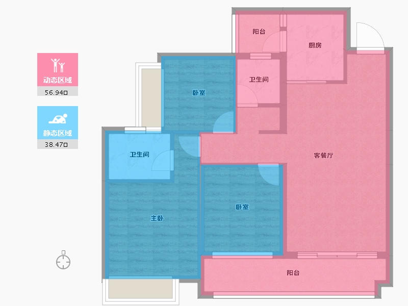 贵州省-黔南布依族苗族自治州-清鸥教育天地-85.05-户型库-动静分区