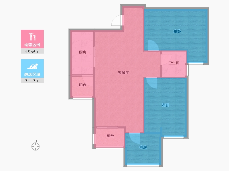 重庆-重庆市-融创凡尔赛4期-70.16-户型库-动静分区