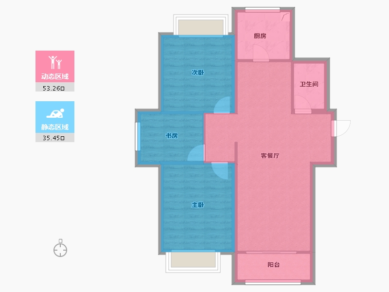 河北省-石家庄市-中国铁建益书苑-79.92-户型库-动静分区