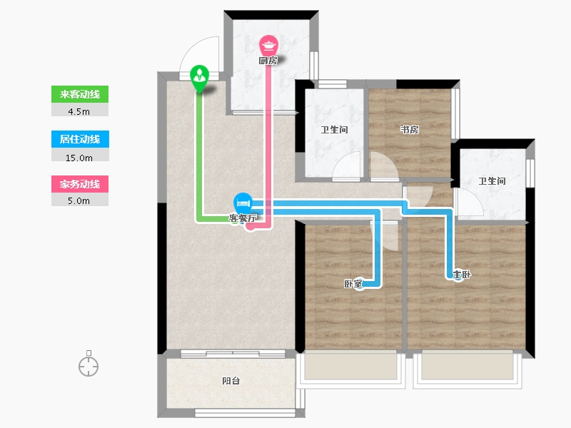 广西壮族自治区-百色市-靖西碧桂园-76.00-户型库-动静线