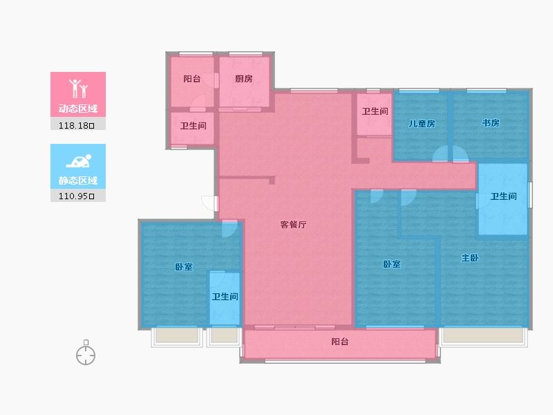 陕西省-渭南市-碧桂园同州首府-208.00-户型库-动静分区