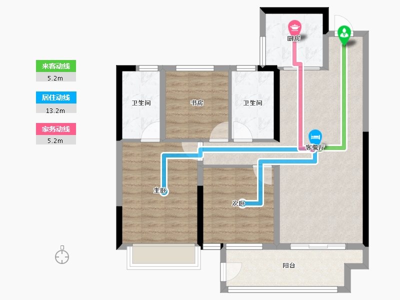 陕西省-渭南市-合创·珑府-84.00-户型库-动静线