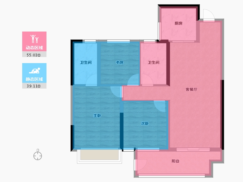 陕西省-渭南市-合创·珑府-84.00-户型库-动静分区