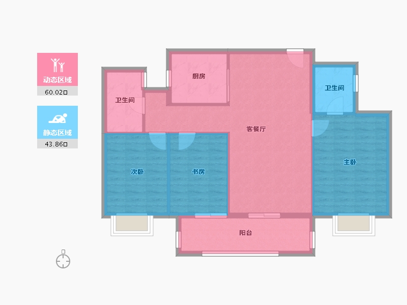 湖北省-黄冈市-天禧未来城-94.57-户型库-动静分区