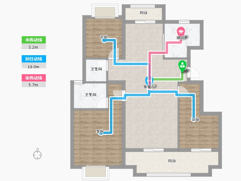 湖北省-黄冈市-麻城升华·翡翠一品-95.03-户型库-动静线