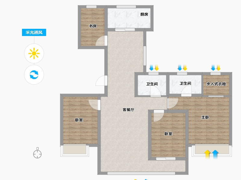 河北省-衡水市-天正君悦府-112.01-户型库-采光通风