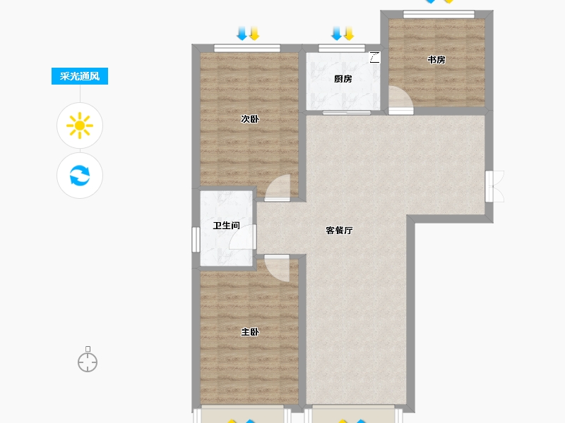 河北省-张家口市-鸿翔健康城-82.07-户型库-采光通风